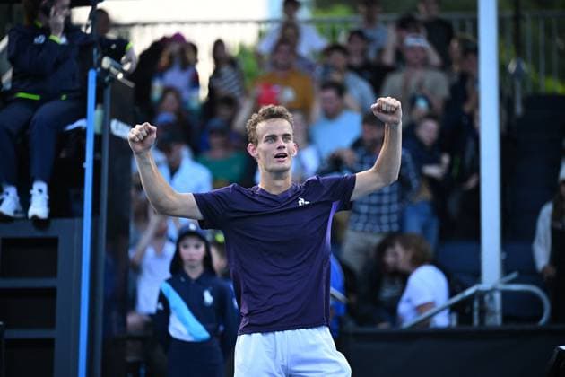 Australian Open - Melbourne Luca Van Assche (FRA) during his second round match at the 2024 Australian Open at Melbourne Park in Melbourne, AUSTRALIA, on January 17, 2024. Photo by Corinne Dubreuil ABACAPRESS.COM Melbourne Australia  Copyright: xDubreuilxCorinne ABACAx