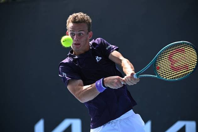 Australian Open - Melbourne Luca Van Assche (FRA) during his second round match at the 2024 Australian Open at Melbourne Park in Melbourne, AUSTRALIA, on January 17, 2024. Photo by Corinne Dubreuil ABACAPRESS.COM Melbourne Australia  Copyright: xDubreuilxCorinne ABACAx