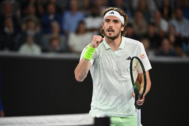 Australian Open - Melbourne Stefanos Tsitsipas (GRE) during his second round match at the 2024 Australian Open at Melbourne Park in Melbourne, AUSTRALIA, on January 17, 2024. Photo by Corinne Dubreuil ABACAPRESS.COM Melbourne Australia  Copyright: xDubreuilxCorinne ABACAx