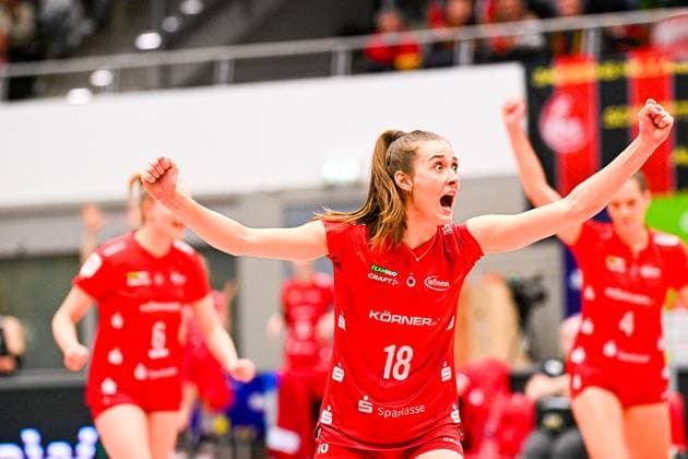 CEV Volleyball Cup 2024, Dresdner SC vs Viteos Neuchatel UC, Dresden, 17 01 2024 Sarah Straube Dresdner SC, 18 CEV Volleyball Cup 2024, Dresdner SC vs Viteos Neuchatel UC on 17 01 2024 at the Margon Arena Dresden Copyright: xBEAUTIFULxSPORTS Hoepnerx