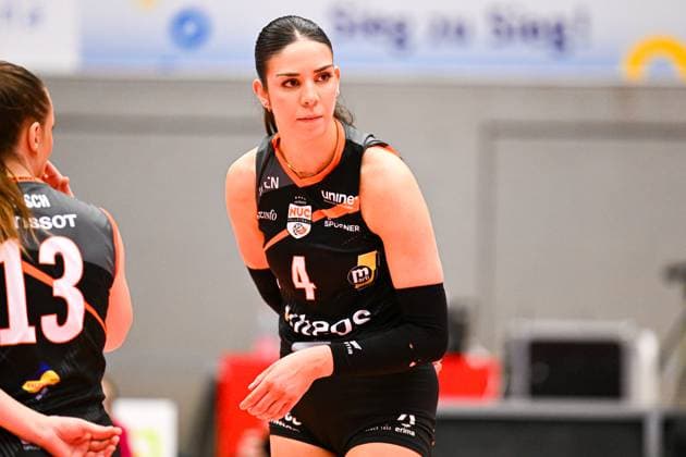 CEV Volleyball Cup 2024, Dresdner SC vs Viteos Neuchatel UC, Dresden, 17 01 2024 Maddie Haynes Viteos Neuchatel UC, 4 CEV Volleyball Cup 2024, Dresdner SC vs Viteos Neuchatel UC on 17 01 2024 in the Margon Arena Dresden Copyright: xBEAUTIFULxSPORTS Hoepnerx