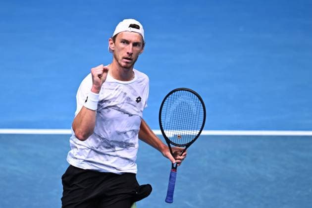 TENNIS AUSTRALIAN OPEN, Lukas Klein of Slovakia reacts during his 2nd round match against Alexander Zverev of Germany on Day 5 of the 2024 Australian Open at Melbourne Park in Melbourne, Thursday, January 18, 2024. ( NO ARCHIVING, EDITORIAL USE ONLY, NO USE IN BOOKS WITHOUT CONSENT MELBOURNE VICTORIA AUSTRALIA  Copyright: xJOELxCARRETTx 20240118001890413518