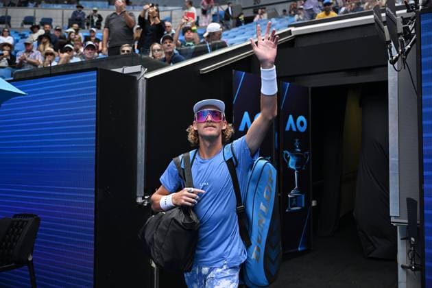 Sport Bilder des Tages TENNIS AUSTRALIAN OPEN, Max Purcell of Australia walks on to Margaret Court Arena for his 2nd round match against Casper Ruud of Norway on Day 5 of the 2024 Australian Open at Melbourne Park in Melbourne, Thursday, January 18, 2024. ( NO ARCHIVING, EDITORIAL USE ONLY, NO USE IN BOOKS WITHOUT CONSENT MELBOURNE VICTORIA AUSTRALIA  Copyright: xLUKASxCOCHx 20240118001890417652