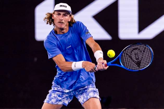 MELBOURNE, VIC - JANUARY 18: Max Purcell of Australia in action during Round 2 of the 2024 Australian Open on January 18 2024, at Melbourne Park in Melbourne, Australia. (Photo by Jason Heidrich Icon Sportswire) TENNIS: JAN 18 Australian Open EDITORIAL USE ONLY Icon240118105