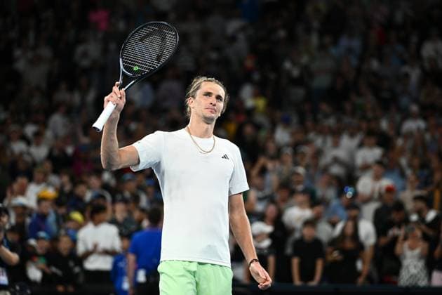 TENNIS AUSTRALIAN OPEN, Alexander Zverev of Germany celebrates match point during his 2nd round win over Lukas Klein of Slovakia on Day 5 of the 2024 Australian Open at Melbourne Park in Melbourne, Thursday, January 18, 2024. ( NO ARCHIVING, EDITORIAL USE ONLY, NO USE IN BOOKS WITHOUT CONSENT MELBOURNE VICTORIA AUSTRALIA  Copyright: xJOELxCARRETTx 20240118001890472295