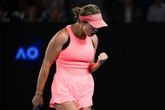 Danielle Collins (USA) reacts during her second round match Australian Open, Day Five, Tennis, Melbourne Park, Melbourne, Australia - 18 Jan 2024  Copyright: xJamesxGourley Shutterstockx 14305233cz