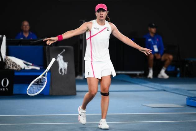 Iga Swiatek (POL) celebrates winning her second round match Australian Open, Day Five, Tennis, Melbourne Park, Melbourne, Australia - 18 Jan 2024  Copyright: xJamesxGourley Shutterstockx 14305233de