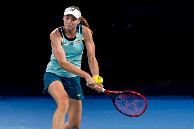 MELBOURNE, VIC - JANUARY 18: Elena Rybakina of Kazakhstan in action during Round 2 of the 2024 Australian Open on January 18 2024, at Melbourne Park in Melbourne, Australia. (Photo by Jason Heidrich Icon Sportswire) TENNIS: JAN 18 Australian Open EDITORIAL USE ONLY Icon240118234