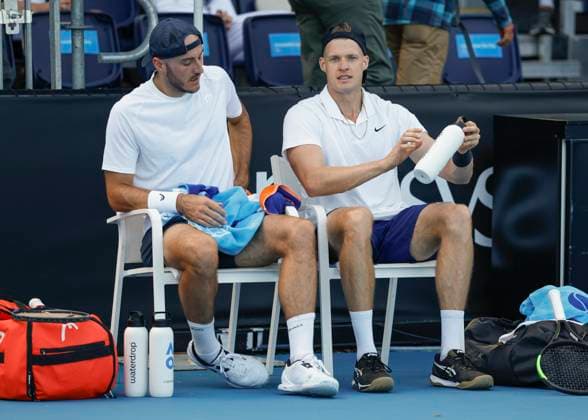 Constantine Frantzen Hendrik Jebens, Mens Doubles Australian Open 2024, Melbourne Park, Melbourne, Victoria, Australia Copyright: xJuergenxHasenkopfx