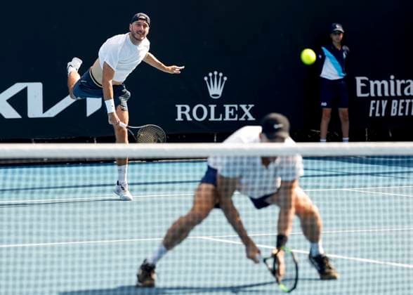 Constantine Frantzen Hendrik Jebens, Mens Doubles Australian Open 2024, Melbourne Park, Melbourne, Victoria, Australia Copyright: xJuergenxHasenkopfx