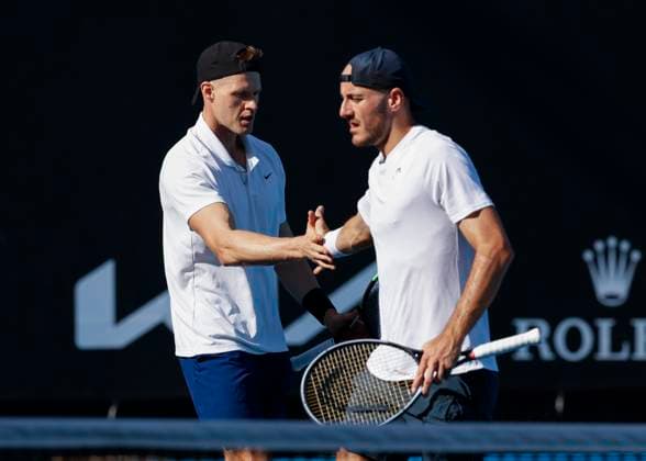 Constantine Frantzen Hendrik Jebens, Mens Doubles Australian Open 2024, Melbourne Park, Melbourne, Victoria, Australia Copyright: xJuergenxHasenkopfx
