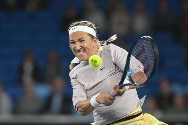 TENNIS AUSTRALIAN OPEN, Victoria Azarenka of Belarus in action during her 2nd round match against Clara Tauson of Denmark on Day 5 of the 2024 Australian Open at Melbourne Park in Melbourne, Thursday, January 18, 2024. ( NO ARCHIVING, EDITORIAL USE ONLY, NO USE IN BOOKS WITHOUT CONSENT MELBOURNE VICTORIA AUSTRALIA  Copyright: xLUKASxCOCHx 20240118001890583377