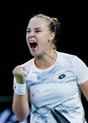 (240118) -- MELBOURNE, Jan. 18, 2024 -- Anna Blinkova of Russia reacts during the women s singles second round match between Elena Rybakina of Kazakhstan and Anna Blinkova of Russia at the Australian Open tennis tournament in Melbourne, Australia, Jan. 18, 2024. ) (SP)AUSTRALIA-MELBOURNE-TENNIS-AUSTRALIAN OPEN MaxPing 