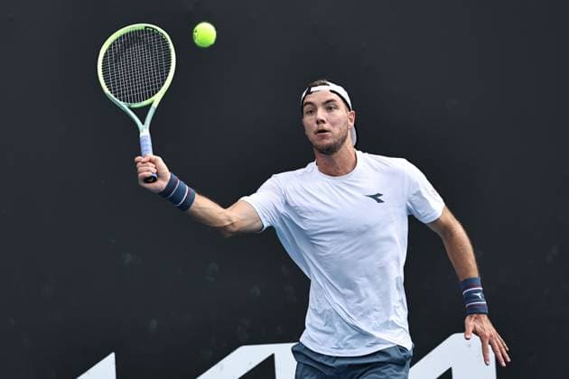Jan Lennard Struff, GER, during second round of 2024 Australian Open in Melbourne, 18 01 2023