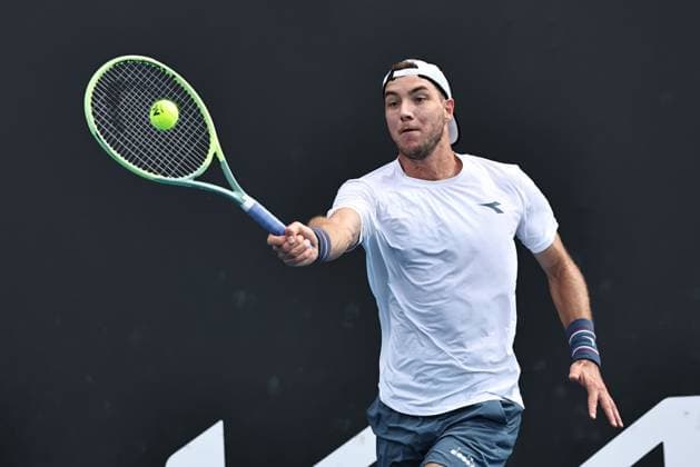 Jan Lennard Struff, GER, during second round of 2024 Australian Open in Melbourne, 18 01 2023