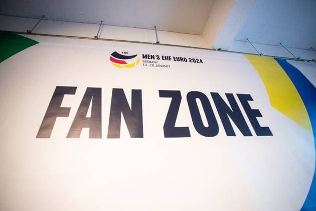 Opening MENS EHF EURO 2024 Fan Zone at the German Sport and Olympic Museum in Cologne 18 01 2024 a sign saying Fan Zone Opening MENS EHF EURO 2024 Fan Zone at the German Sport and Olympic Museum in Cologne 18 01 2024 Copyright: xBEAUTIFULxSPORTS Buriakovx