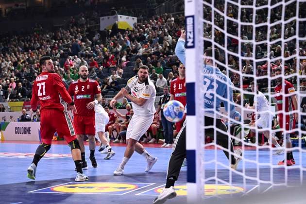 Tobias Wagner Austria , Hungary vs. Austria, Main round, European Championship, International match, Handball, 18 01 2024 Cologne North Rhine-Westphalia Germany Copyright: xkolbert-press MarcxNiemeyerx
