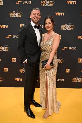 70th Belgian Golden Shoe award ANTWERPEN, BELGIUM - JANUARY 18 : Alderweireld Toby defender of Antwerp FC and Shani Van Mieghem pictured during the annual Golden Shoe award show at the Antwerp Avenue TV studio on January 18, 2024 in Antwerpen, Belgium, 18 01 2024 Antwerpen Belgium  Copyright: xNicoxVereeckenx