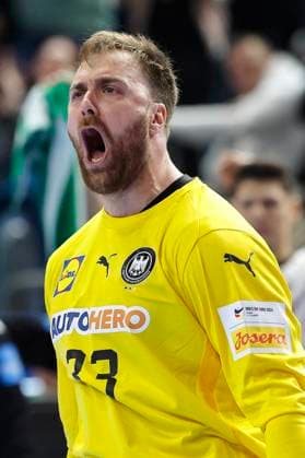 Handball, EHF European Mens Championship Main Round Lanxess Arena in Cologne 18 01 2024 Germany GER v Iceland ISL 26 24 Goalkeeper Andreas WOLFF GER