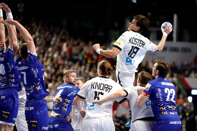 KOESTER Julian Team Germany HANDBALL EURO 2024 in Germany Main round match Germany Iceland Lanxess Arena in Cologne on 18 01 2024 in Cologne Copyright: xLacixPerenyix