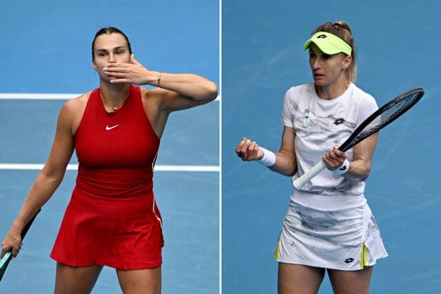 TENNIS AUSTRALIAN OPEN, A combined image shows (left) Aryna Sabalenka of Belarus and (right) Lesia Tsurenko of Ukraine during their 3rd round match on Day 6 of the 2024 Australian Open at Melbourne Park in Melbourne, Friday, January 19, 2024. ( NO ARCHIVING, EDITORIAL USE ONLY, NO USE IN BOOKS WITHOUT CONSENT MELBOURNE VICTORIA AUSTRALIA  Copyright: xLUKASxCOCHx 20240119001890852519