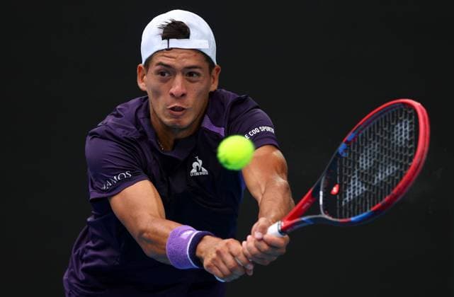 Sebastian Baez of Argentina in action Australian Open, Day Six, Tennis, Melbourne Park, Melbourne, Australia - 19 Jan 2024  Copyright: xEllaxLing Shutterstockx 14306107a