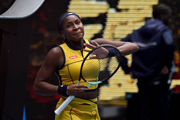 TENNIS AUSTRALIAN OPEN, Coco Gauff of the USA celebrates her 3rd round win over Alycia Parks of the USA on Day 6 of the 2024 Australian Open at Melbourne Park in Melbourne, Friday, January 19, 2024. ( NO ARCHIVING, EDITORIAL USE ONLY, NO USE IN BOOKS WITHOUT CONSENT MELBOURNE VICTORIA AUSTRALIA  Copyright: xJAMESxROSSx 20240119001890873679