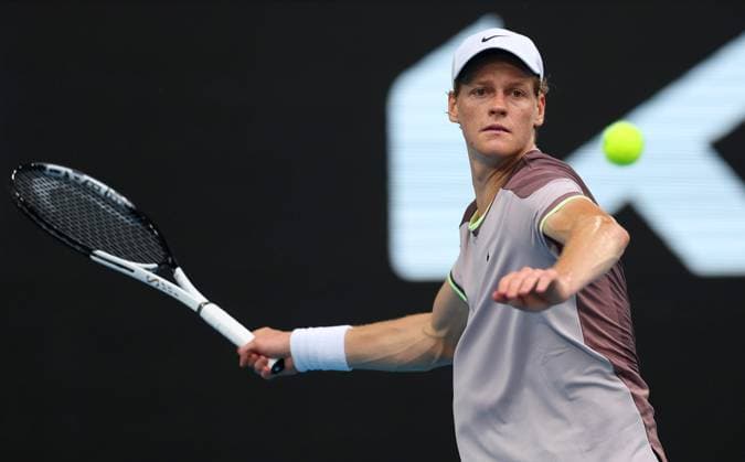 Jannik Sinner of Italy in action Australian Open, Day Six, Tennis, Melbourne Park, Melbourne, Australia - 19 Jan 2024  Copyright: xEllaxLing Shutterstockx 14306107e