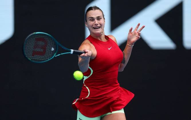 Aryna Sabalenka of Belarus in action Australian Open, Day Six, Tennis, Melbourne Park, Melbourne, Australia - 19 Jan 2024  Copyright: xEllaxLing Shutterstockx 14306107ak