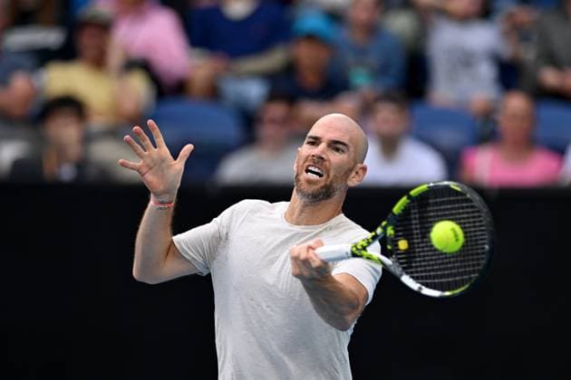 TENNIS AUSTRALIAN OPEN, Adrian Mannarino of France in action during his 3rd round match against Ben Shelton of the USA on Day 6 of the 2024 Australian Open at Melbourne Park in Melbourne, Friday, January 19, 2024. ( NO ARCHIVING, EDITORIAL USE ONLY, NO USE IN BOOKS WITHOUT CONSENT MELBOURNE VICTORIA AUSTRALIA  Copyright: xLUKASxCOCHx 20240119001890912564