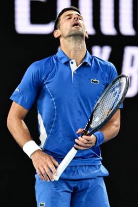 Novak Djokovic (SRB) reacts during his third round match Australian Open, Day Six, Tennis, Melbourne Park, Melbourne, Australia - 19 Jan 2024  Copyright: xJamesxGourley Shutterstockx 14306114ak