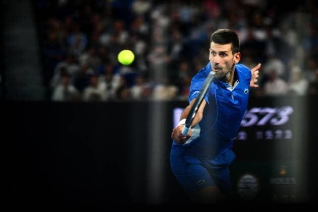 Novak Djokovic (SRB) during his third round match Australian Open, Day Six, Tennis, Melbourne Park, Melbourne, Australia - 19 Jan 2024  Copyright: xJamesxGourley Shutterstockx 14306114an