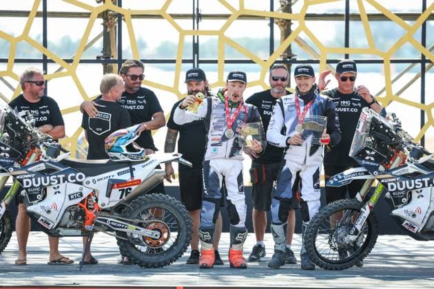 LEPAN Jean-Loup (fra), DUUST Diverse Racing, KTM, Moto, FIM W2RC, portrait during the Final Podium of the Dakar 2024 on January 19, 2024 in Yanbu, Saudi Arabia - DAKAR 2024 - FINAL PODIUM DPPI Panoramic  05124022_GODK9878