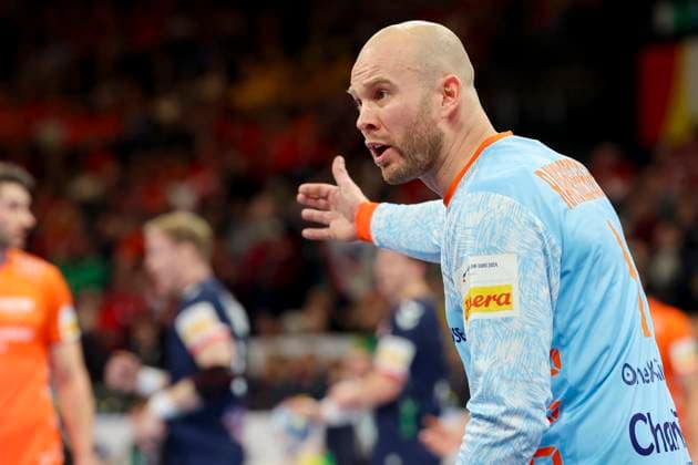 Goalkeeper Bart Ravensbergen Netherlands gestures, Men s EHF EURO 2024, Norway vs Netherlands, Barclays Arena, 19 01 2024, Hamburg, Germany