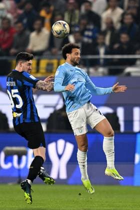 Db Riyad (Arabia Saudita) 19 01 2024 - Supercoppa Italiana Inter-Lazio foto Daniele Buffa Image nella foto: Felipe Anderson-Alessandro Bastoni 