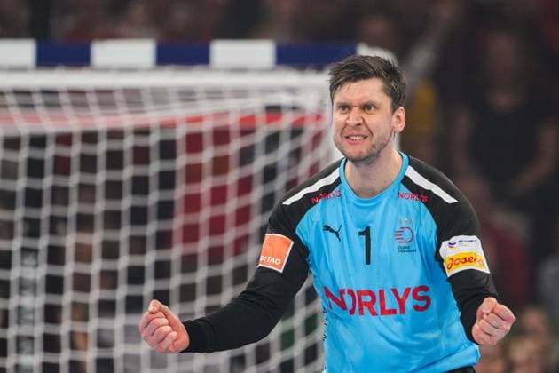 240119 Goalkeeper Niklas Landin Jacobsen celebrates during the EHF European Handball Championship match between Denmark and Sweden on January 19, 2024 in Hamburg Photo Ludvig Thunman BILDBYRAN kod LT LT0586 handball handboll handball handbolls em 2024 danmark denmark sverige sweden ehf european handball championship 9 bbeng jubel  Copyright: LUDVIGxTHUNMAN BB240119LT079