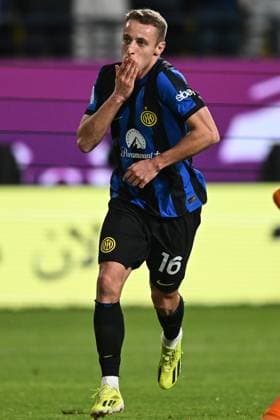 Db Riyad (Arabia Saudita) 19 01 2024 - Supercoppa Italiana Inter-Lazio foto Daniele Buffa Image nella foto: esultanza gol Davide Frattesi 