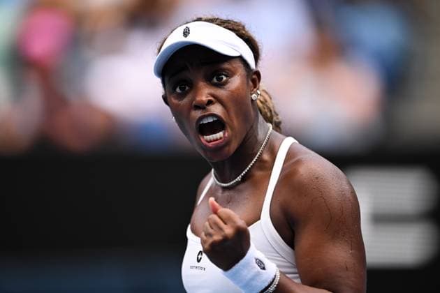 Sloane Stephens (USA) celebrates during her third round match Australian Open, Day Seven, Tennis, Melbourne Park, Melbourne, Australia - 20 Jan 2024  Copyright: xJamesxGourley Shutterstockx 14306286y