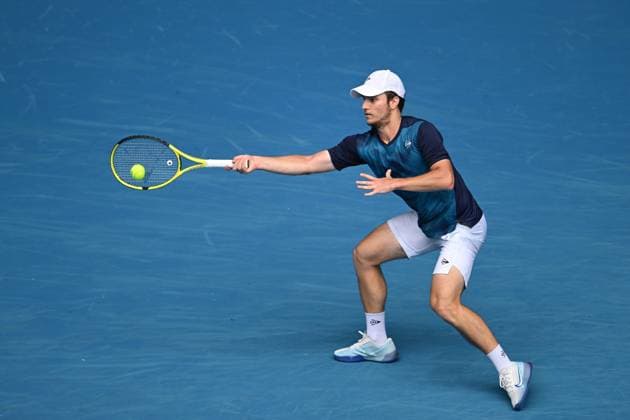 TENNIS AUSTRALIAN OPEN, Miomir Kecmanovic of Serbia in action during his round 3 match against Tommy Paul of the USA on Day 7 of the 2024 Australian Open at Melbourne Park in Melbourne, Saturday, January 20, 2024. ( NO ARCHIVING, EDITORIAL USE ONLY, NO USE IN BOOKS WITHOUT CONSENT MELBOURNE VICTORIA AUSTRALIA  Copyright: xLUKASxCOCHx 20240120001891242090