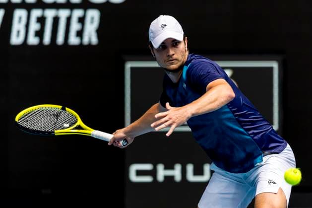 MELBOURNE, VIC - JANUARY 20: Miomir Kecmanovic of Serbia in action during the 3rd round of the 2024 Australian Open on January 20 2024, at Melbourne Park in Melbourne, Australia. (Photo by Jason Heidrich Icon Sportswire) TENNIS: JAN 20 Australian Open EDITORIAL USE ONLY Icon240120074