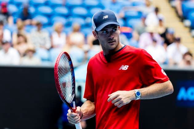 MELBOURNE, VIC - JANUARY 20: Tommy Paul of the United States of America in action during the 3rd round of the 2024 Australian Open on January 20 2024, at Melbourne Park in Melbourne, Australia. (Photo by Jason Heidrich Icon Sportswire) TENNIS: JAN 20 Australian Open EDITORIAL USE ONLY Icon240120088