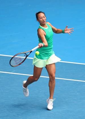 Qinwen Zheng of China in action Australian Open, Day Seven, Tennis, Melbourne Park, Melbourne, Australia - 20 Jan 2024  Copyright: xEllaxLing Shutterstockx 14306285i