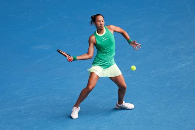January 20, 2024, Melbourne, Victoria, Australia: MELBOURNE, AUSTRALIA - JANUARY 20: Qinwen Zheng of China plays Yafan Wang of China on Day 7 of the 2024 Australian Open at Melbourne Park on January 20, 2024 in Melbourne, Australia. Melbourne Australia - ZUMAp121 20240120_zsp_p121_012 Copyright: xChrisxPutnamx