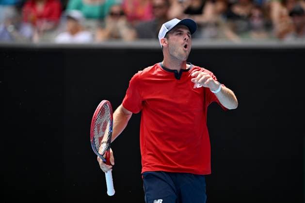 TENNIS AUSTRALIAN OPEN, Tommy Paul of the USA reacts during his round 3 match against Miomir Kecmanovic of Serbia on Day 7 of the 2024 Australian Open at Melbourne Park in Melbourne, Saturday, January 20, 2024. ( NO ARCHIVING, EDITORIAL USE ONLY, NO USE IN BOOKS WITHOUT CONSENT MELBOURNE VICTORIA AUSTRALIA  Copyright: xLUKASxCOCHx 20240120001891260746