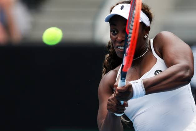 January 20, 2024, Melbourne, Victoria, Australia: MELBOURNE, AUSTRALIA - JANUARY 20: Sloane Stephens of USA playing against Anna Kalinskaya of Russia plays on Day 7 of the 2024 Australian Open at Melbourne Park on January 20, 2024 in Melbourne, Australia. Melbourne Australia - ZUMAp121 20240120_zsp_p121_023 Copyright: xChrisxPutnamx
