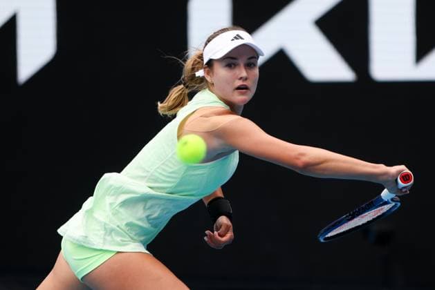 January 20, 2024, Melbourne, Victoria, Australia: MELBOURNE, AUSTRALIA - JANUARY 20: Anna Kalinskaya of Russia plays Sloane Stephens of USA on Day 7 of the 2024 Australian Open at Melbourne Park on January 20, 2024 in Melbourne, Australia. Melbourne Australia - ZUMAp121 20240120_zsp_p121_032 Copyright: xChrisxPutnamx