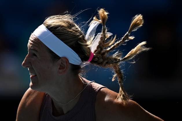 TENNIS AUSTRALIAN OPEN, Victoria Azarenka of Belarus in action during her round 3 match against and Jelena Ostapenko of Latvia on Day 7 of the 2024 Australian Open at Melbourne Park in Melbourne, Saturday, January 20, 2024. ( NO ARCHIVING, EDITORIAL USE ONLY, NO USE IN BOOKS WITHOUT CONSENT MELBOURNE VICTORIA AUSTRALIA  Copyright: xLUKASxCOCHx 20240120001891273364