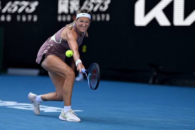 TENNIS AUSTRALIAN OPEN, Victoria Azarenka of Belarus in action during her round 3 match against and Jelena Ostapenko of Latvia on Day 7 of the 2024 Australian Open at Melbourne Park in Melbourne, Saturday, January 20, 2024. ( NO ARCHIVING, EDITORIAL USE ONLY, NO USE IN BOOKS WITHOUT CONSENT MELBOURNE VICTORIA AUSTRALIA  Copyright: xLUKASxCOCHx 20240120001891280260