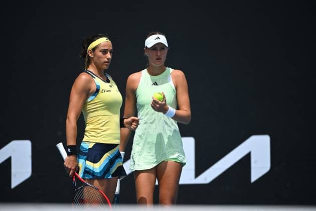 Australia Open - Melbourne Caroline Garcia (FRA) and Kristina Mladenovic (FRA) during their double match at the 2024 Australian Open at Melbourne Park in Melbourne, Australia, on January 20, 2024. Photo by Corinne Dubreuil ABACAPRESS.COM Melbourne Australia  Copyright: xDubreuilxCorinne ABACAx