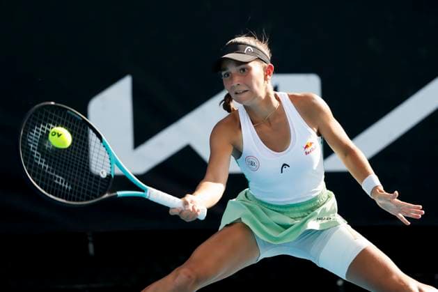 Julia Stusek, Girls Singles GS, Australian Open 2024, Melbourne Park, Melbourne, Victoria, Australia Copyright: xJuergenxHasenkopfx